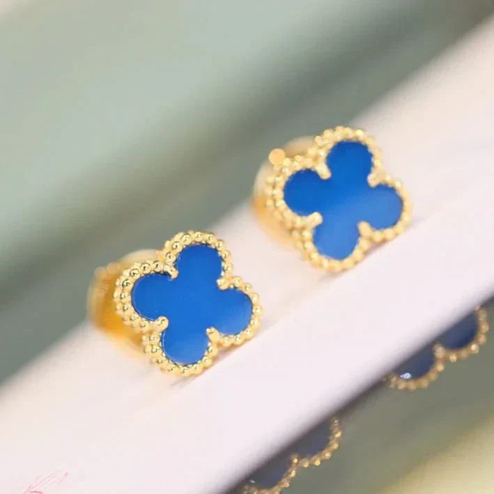 [アンジェラジュエリー]クローバー ミニ 9.5mm ターコイズ イヤリング