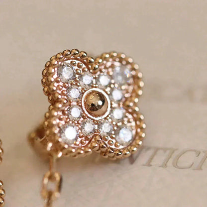 [Angela Jewellery]CLOVER MEDIUM 1 MOTIFS VOLLE DIAMANT-OHRRINGE