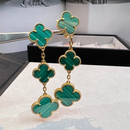 [Angela Schmuck]KLEEBLATT MALACHIT 3 MOTIVE GOLD 