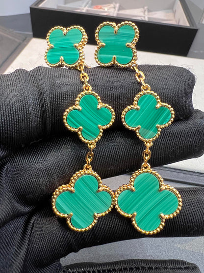 [Angela Schmuck]KLEEBLATT MALACHIT 3 MOTIVE GOLD 