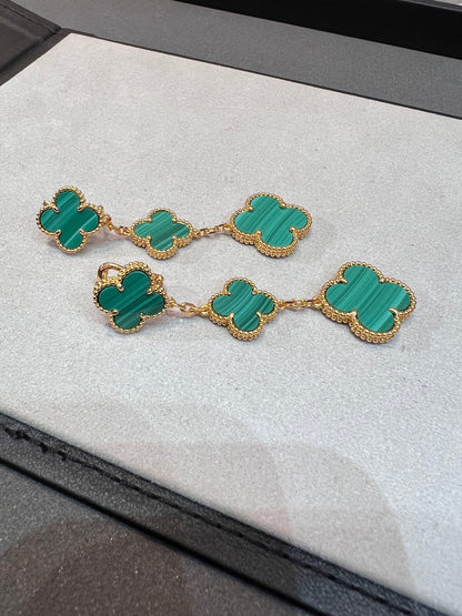 [Angela Schmuck]KLEEBLATT MALACHIT 3 MOTIVE GOLD 