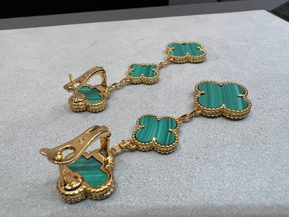 [Angela Schmuck]KLEEBLATT MALACHIT 3 MOTIVE GOLD 
