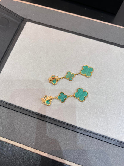 [Angela Schmuck]KLEEBLATT MALACHIT 3 MOTIVE GOLD 