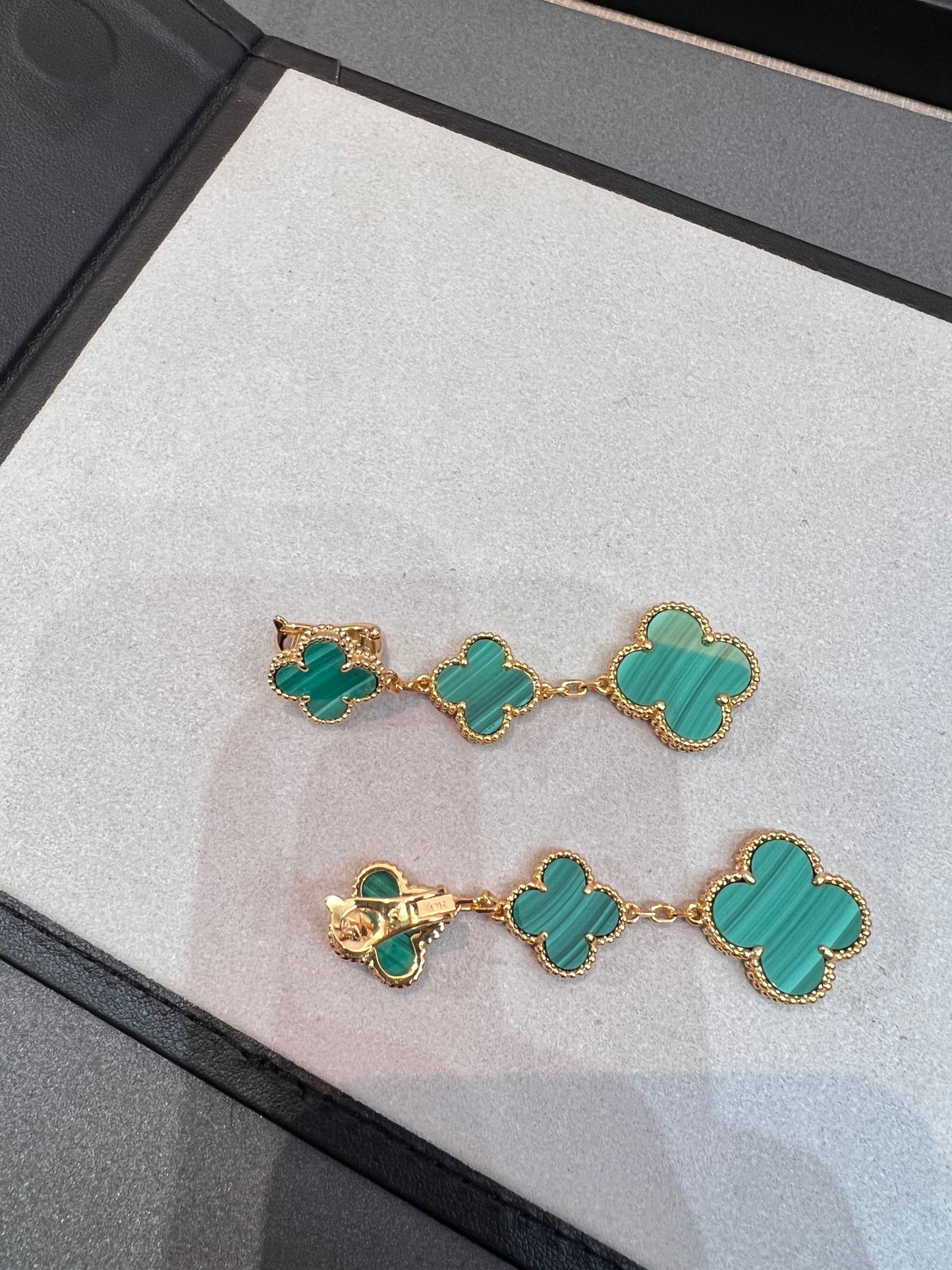 [Angela Schmuck]KLEEBLATT MALACHIT 3 MOTIVE GOLD 
