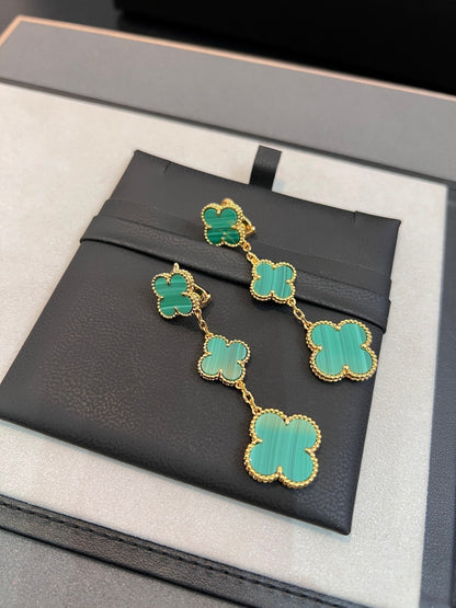 [Angela Schmuck]KLEEBLATT MALACHIT 3 MOTIVE GOLD 