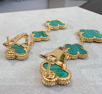 [Angela Schmuck]KLEEBLATT MALACHIT 3 MOTIVE GOLD 