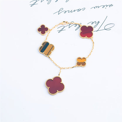 [Angela Schmuck]KLEE-ARMBAND 5 MOTIVE KARNEOL TIGERAUGE