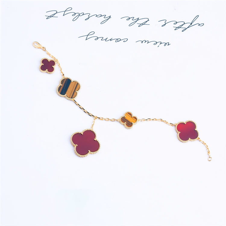 [Angela Schmuck]KLEE-ARMBAND 5 MOTIVE KARNEOL TIGERAUGE