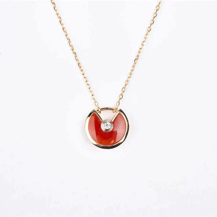 [Angela Schmuck]AMULETT GOLD KARNEOL ONYX HALSKETTE