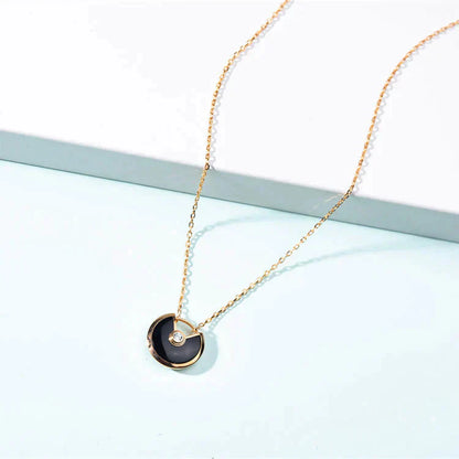 [Angela Schmuck]AMULETT GOLD KARNEOL ONYX HALSKETTE