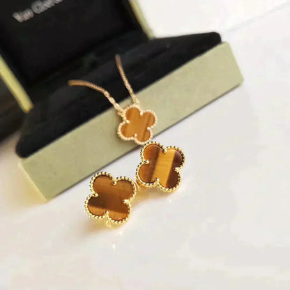 [Angela Schmuck]CLOVER MEDIUM 1 MOTIFS TIGER EYE OHRRINGE