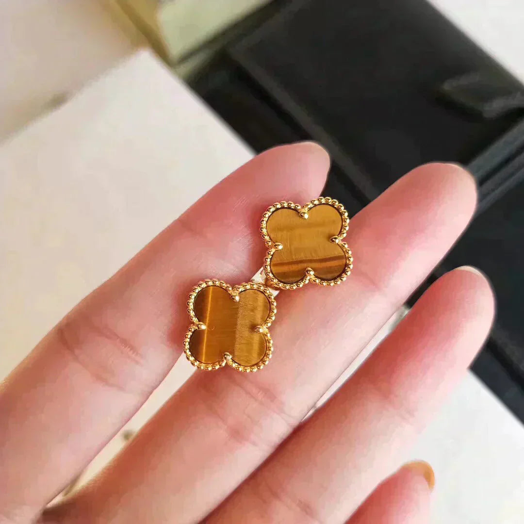 [Angela Schmuck]CLOVER MEDIUM 1 MOTIFS TIGER EYE OHRRINGE