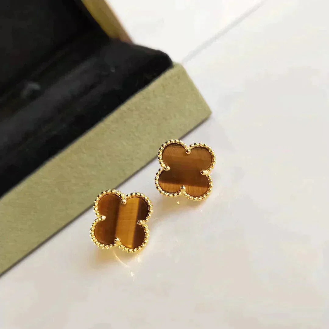 [Angela Schmuck]CLOVER MEDIUM 1 MOTIFS TIGER EYE OHRRINGE