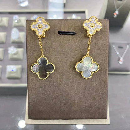 [Angela Jewellery] KLEEBLATT 2 MOTIFS DIAMANT OHRRINGE (MEHRERE AUSWAHL)