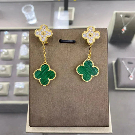 [Angela Jewellery] KLEEBLATT 2 MOTIFS DIAMANT OHRRINGE (MEHRERE AUSWAHL)