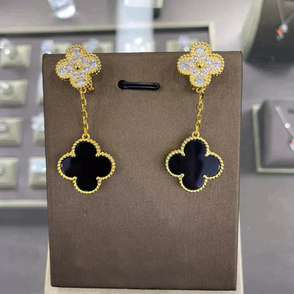 [Angela Jewellery] KLEEBLATT 2 MOTIFS DIAMANT OHRRINGE (MEHRERE AUSWAHL)