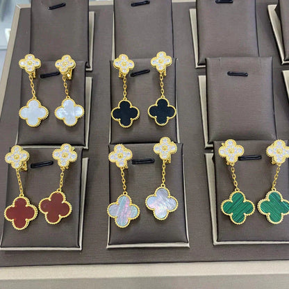 [Angela Jewellery] KLEEBLATT 2 MOTIFS DIAMANT OHRRINGE (MEHRERE AUSWAHL)