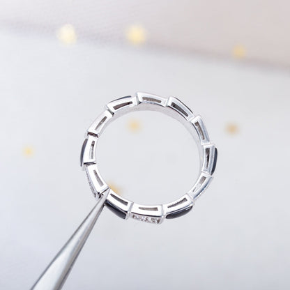 [Angela Schmuck]SERPENTI RING SILBER DIAMANT SCHWARZER MOP 3MM