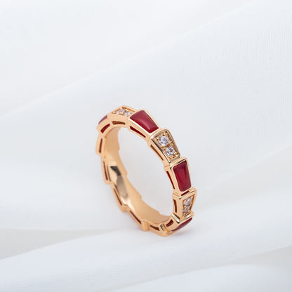 [Angela Jewellery]SERPENTI RING ROTGOLD KARNEOL DIAMANT 3MM