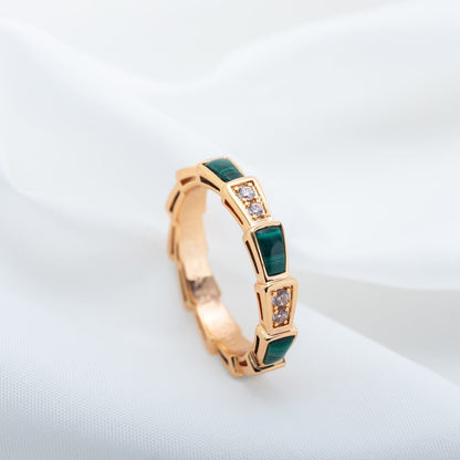 [Angela Jewellery]SERPENTI RING ROTGOLD MALACHIT DIAMANT 3MM