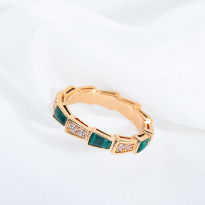 [Angela Jewellery]SERPENTI RING ROTGOLD MALACHIT DIAMANT 3MM