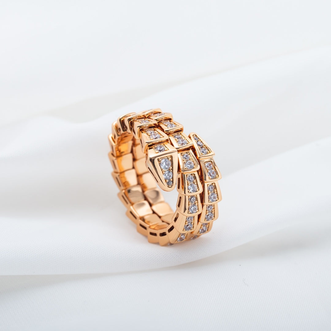 [Angela Jewellery]SERPENTI RING ROTGOLD DIAMANT DOPPELREIHIG