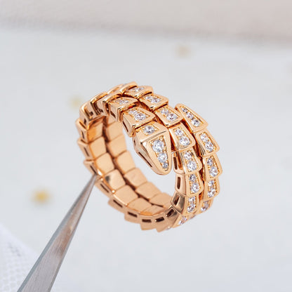 [Angela Jewellery]SERPENTI RING ROTGOLD DIAMANT DOPPELREIHIG