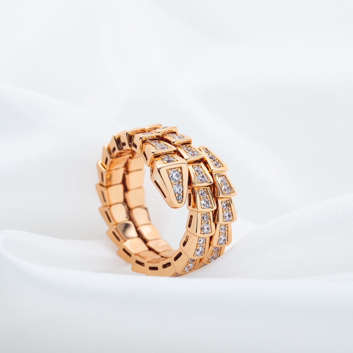 [Angela Jewellery]SERPENTI RING ROTGOLD DIAMANT DOPPELREIHIG