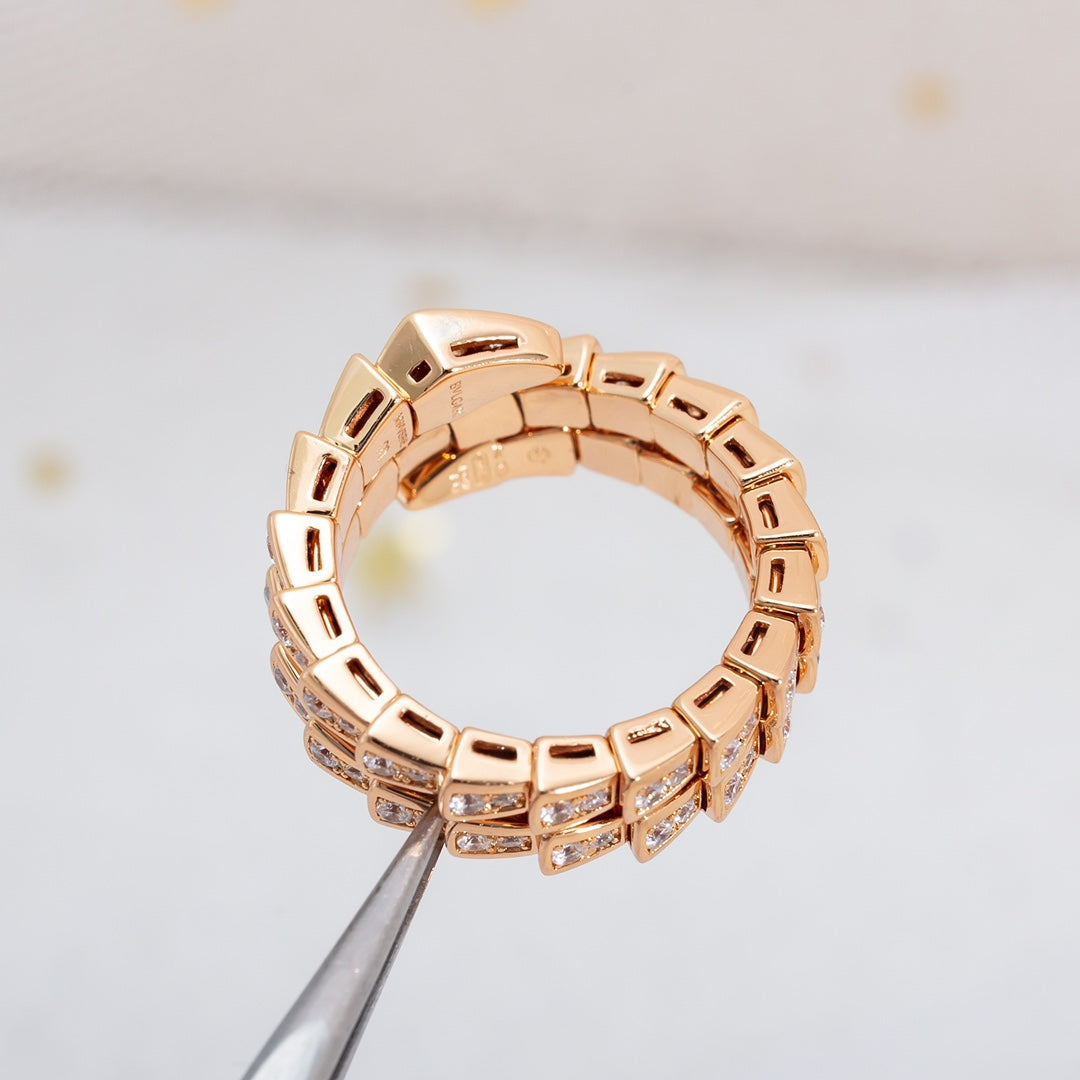 [Angela Jewellery]SERPENTI RING ROTGOLD DIAMANT DOPPELREIHIG