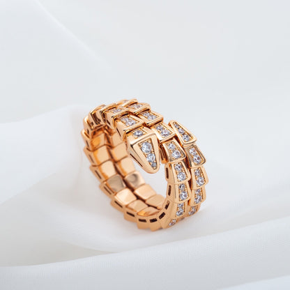 [Angela Jewellery]SERPENTI RING ROTGOLD DIAMANT DOPPELREIHIG