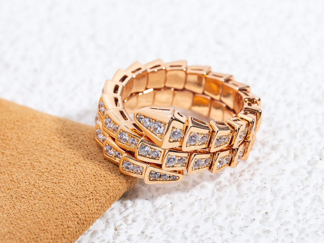 [Angela Jewellery]SERPENTI RING ROTGOLD DIAMANT DOPPELREIHIG