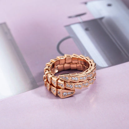 [Angela Jewellery]SERPENTI RING ROTGOLD DIAMANT DOPPELREIHIG