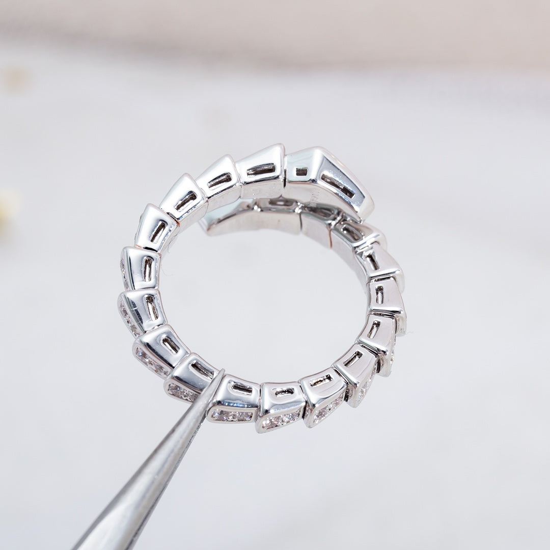 [アンジェラジュエリー]セルペンティリング シルバー ダイヤモンドパヴェ 4mm