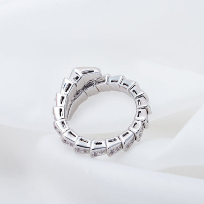 [アンジェラジュエリー]セルペンティリング シルバー ダイヤモンドパヴェ 4mm