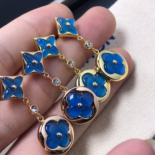 [Angela Jewellery]STAR AND SUN AGATE DIAMOND EARRINGS
