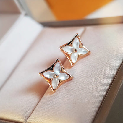 [Angela Jewellery]STAR MOP PINK GOLD EARRINGS