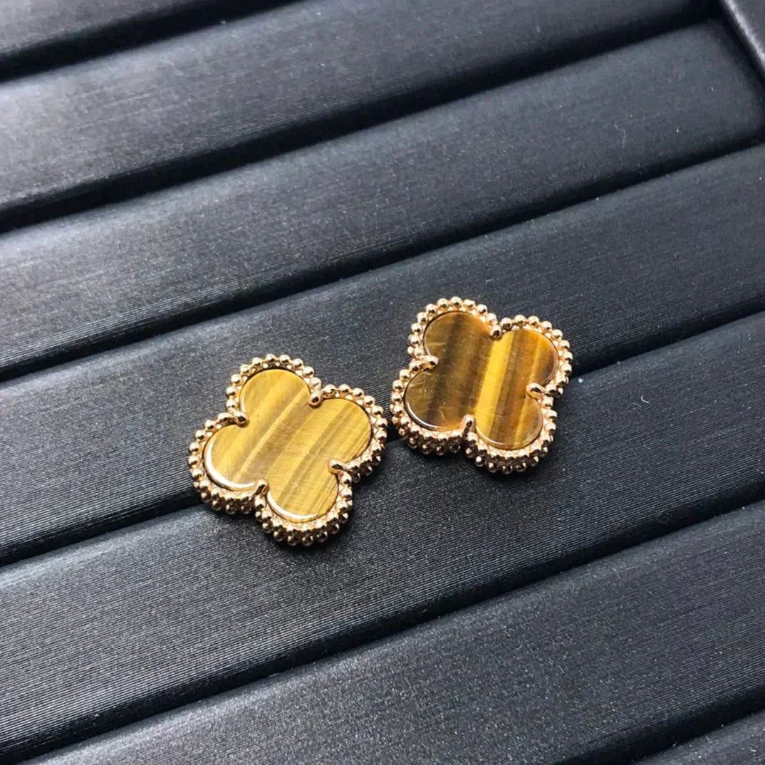 [Angela Schmuck]CLOVER MEDIUM 1 MOTIFS TIGER EYE OHRRINGE