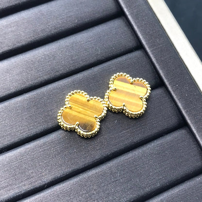 [Angela Schmuck]CLOVER MEDIUM 1 MOTIFS TIGER EYE OHRRINGE