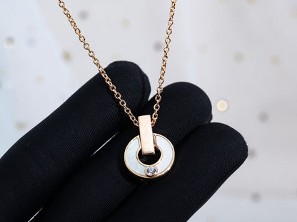 [Angela Schmuck]GARI HALSKETTE ROSA GOLD MOP