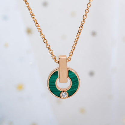 [Angela Schmuck]GARI HALSKETTE ROSA GOLD MALACHIT