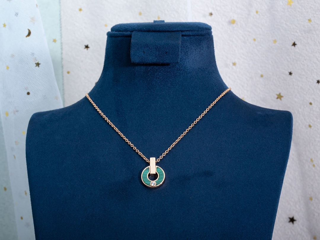 [Angela Schmuck]GARI HALSKETTE ROSA GOLD MALACHIT