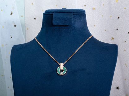 [Angela Schmuck]GARI HALSKETTE ROSA GOLD MALACHIT