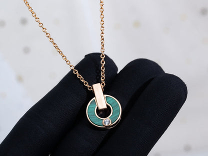 [Angela Schmuck]GARI HALSKETTE ROSA GOLD MALACHIT