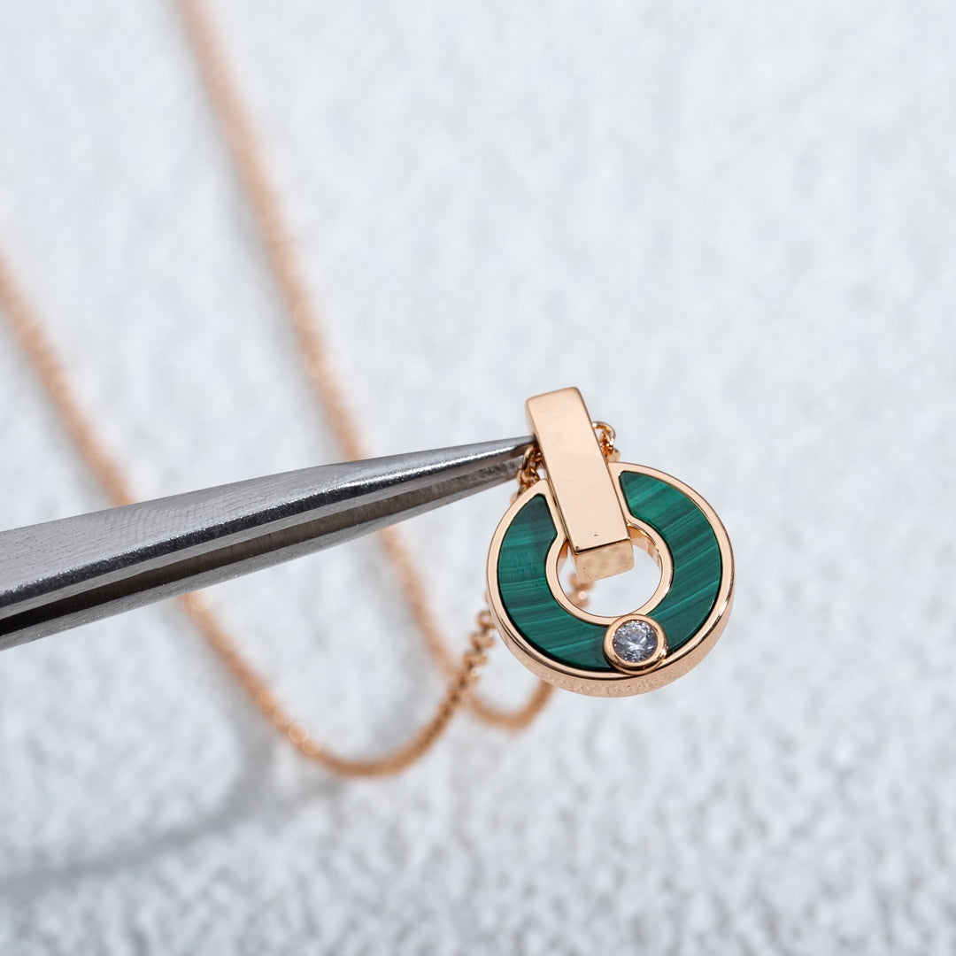[Angela Schmuck]GARI HALSKETTE ROSA GOLD MALACHIT
