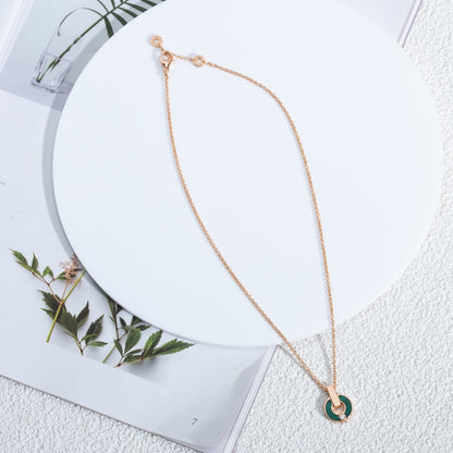 [Angela Schmuck]GARI HALSKETTE ROSA GOLD MALACHIT