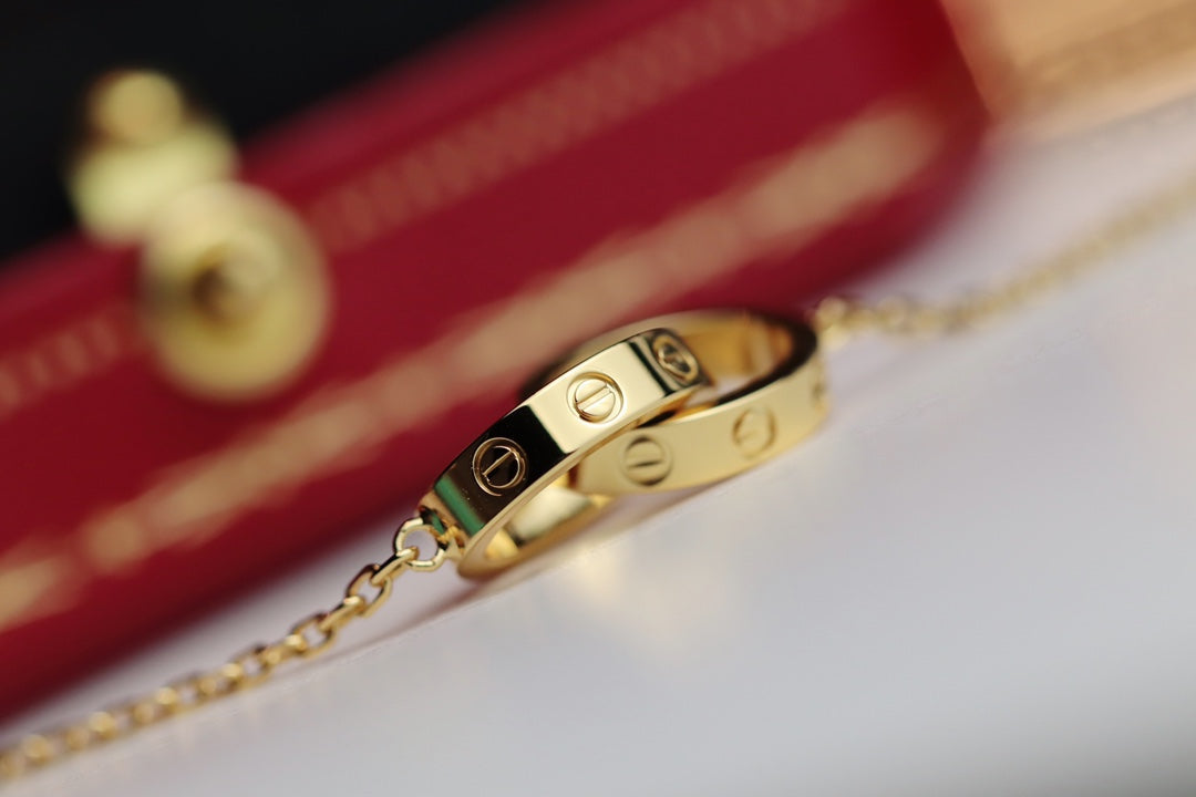 [Angela Schmuck]LIEBESHALSKETTE DOPPELRING GOLD