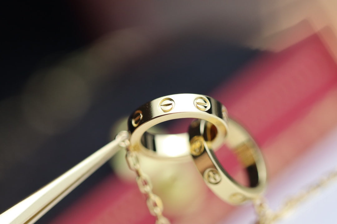 [Angela Schmuck]LIEBESHALSKETTE DOPPELRING GOLD