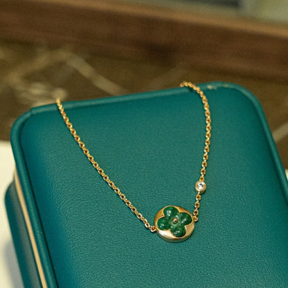 [Angela Jewellery]SUN MALACHITE 1 DIAMOND PINK GOLD BRACELET