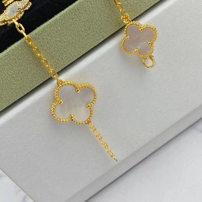[アンジェラジュエリー]マジッククローバー モップ ゴールドブレスレット 5モチーフ