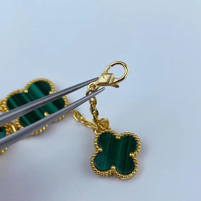 [Angela Schmuck] MAGISCHES KLEEBLATT MALACHIT GOLDARMBAND 5 MOTIVE